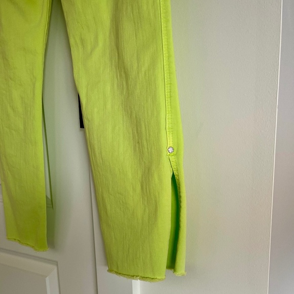 Liverpool Los Angeles Lime Green Gia Glider Pull-On Split Hem Ankle Jeans~Size 8 - Picture 4 of 8